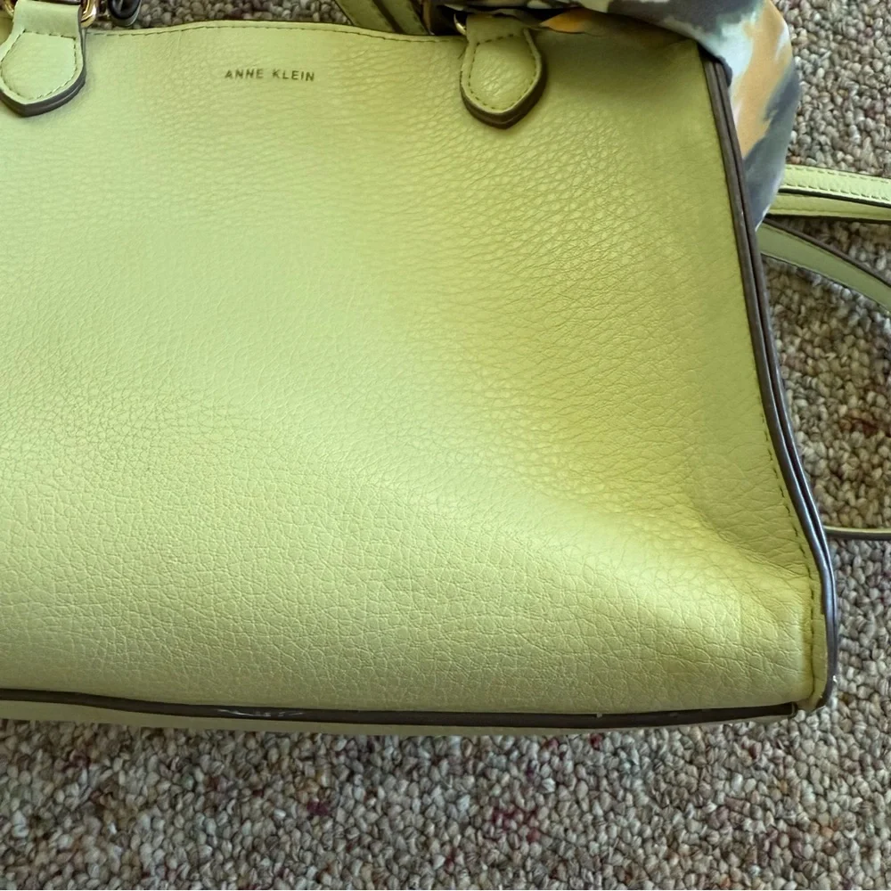Anne Klein Lime Crossbody Boxy Dual Handle Snap Closure Purse and wristlet